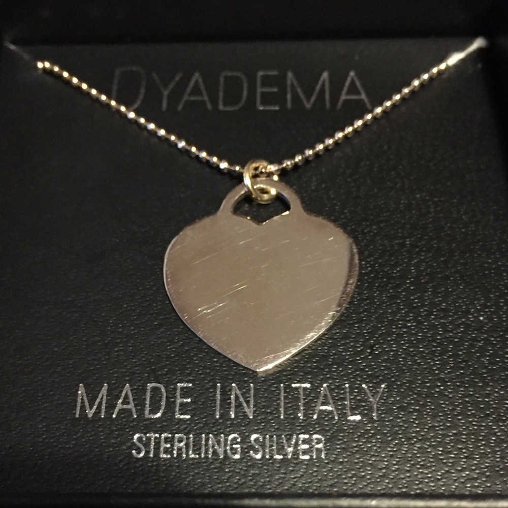 Dyadema sterling silver heart necklace 15" - 18"